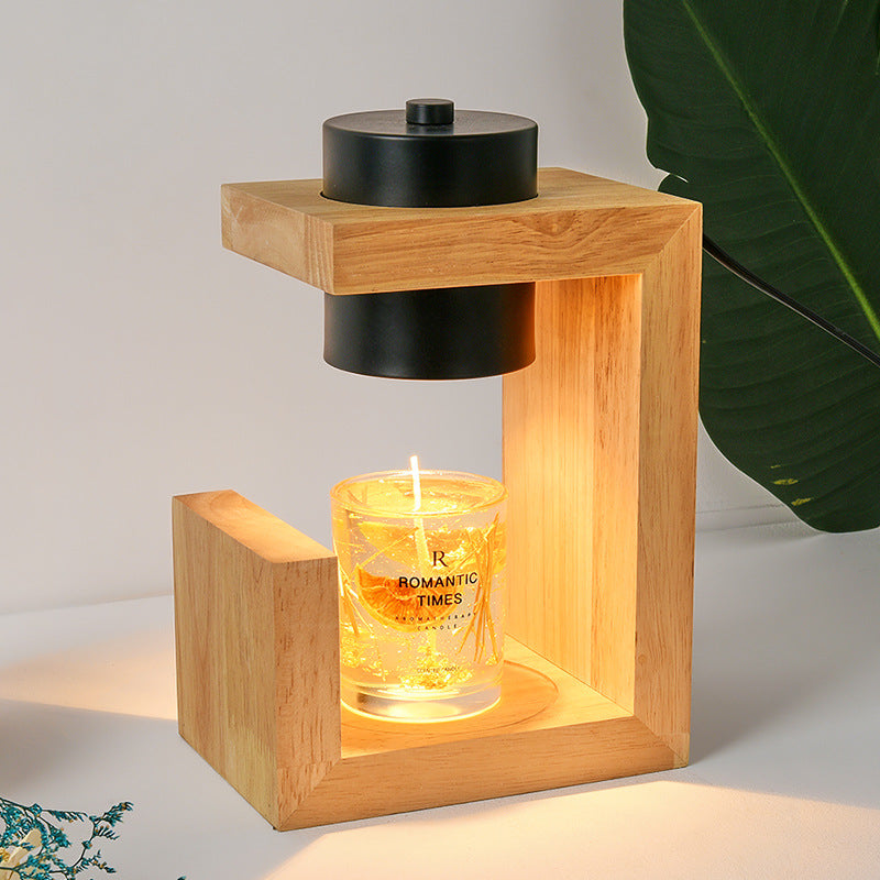 Nordic Wood Style Aromatherapy Candle Warmer Lamp