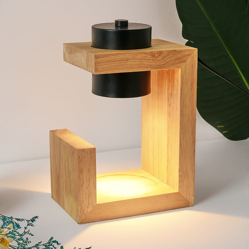 Nordic Wood Style Aromatherapy Candle Warmer Lamp