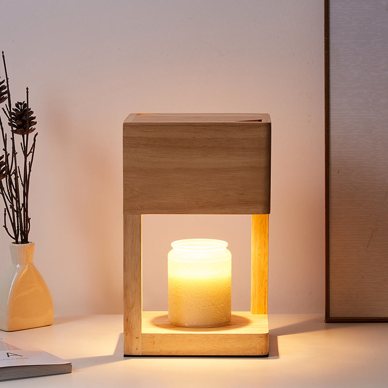 Wooden Candle Lamp Dimmable Candle Warmer Lamp